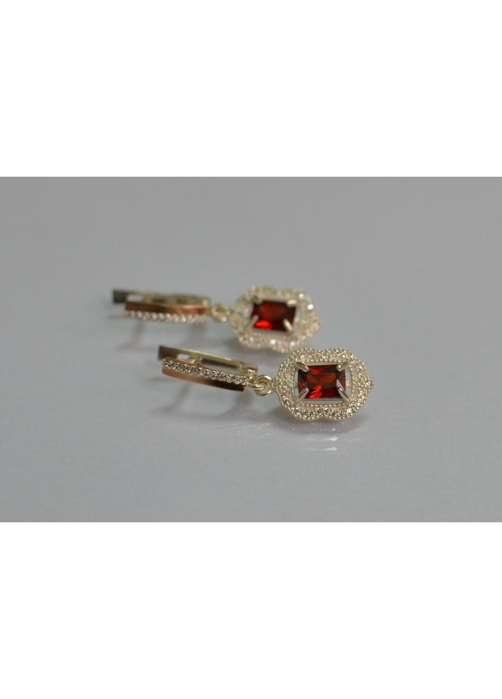 Срібні сережки з золотими вставками Silver Style (367112681)