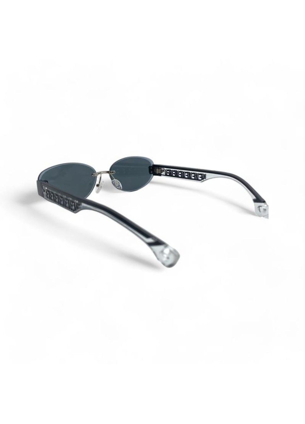 Солнцезащитные очки округлые без оправы Vintage черные No Brand (293061441)