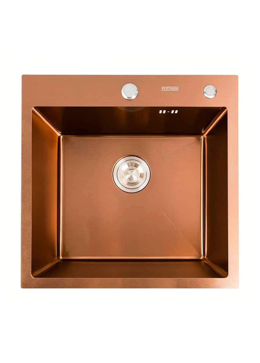 Кухонная мойка Handmade PVD медь 500x500x220 (3,0/1,5 мм + дозатор в комплекте) Platinum (336937463)