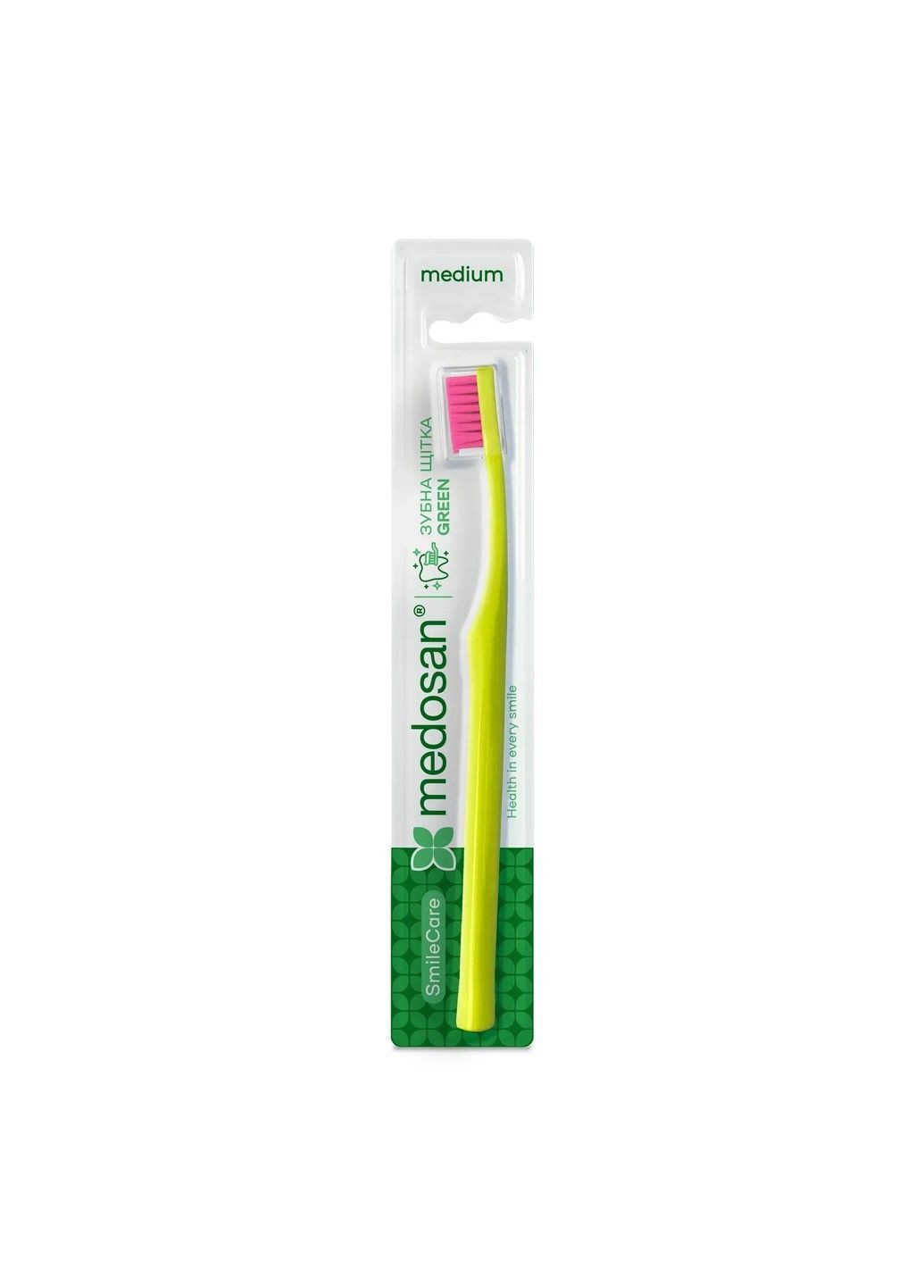 Зубная щетка SmileCare Medium Green Medosan (369622857)