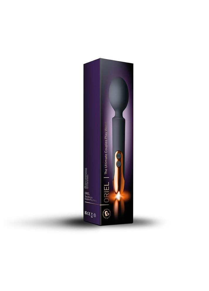 Вібромасажер Rocks Off Oriel Black, водонепроникний, гнучка головка, невеликий та потужний, LED-підс Rocks-Off (369948515)