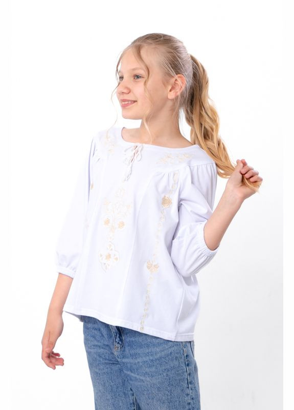 Белая вышиванка для девочки (подростковая) (p-17306) Носи своє узор орнамент (334291927)