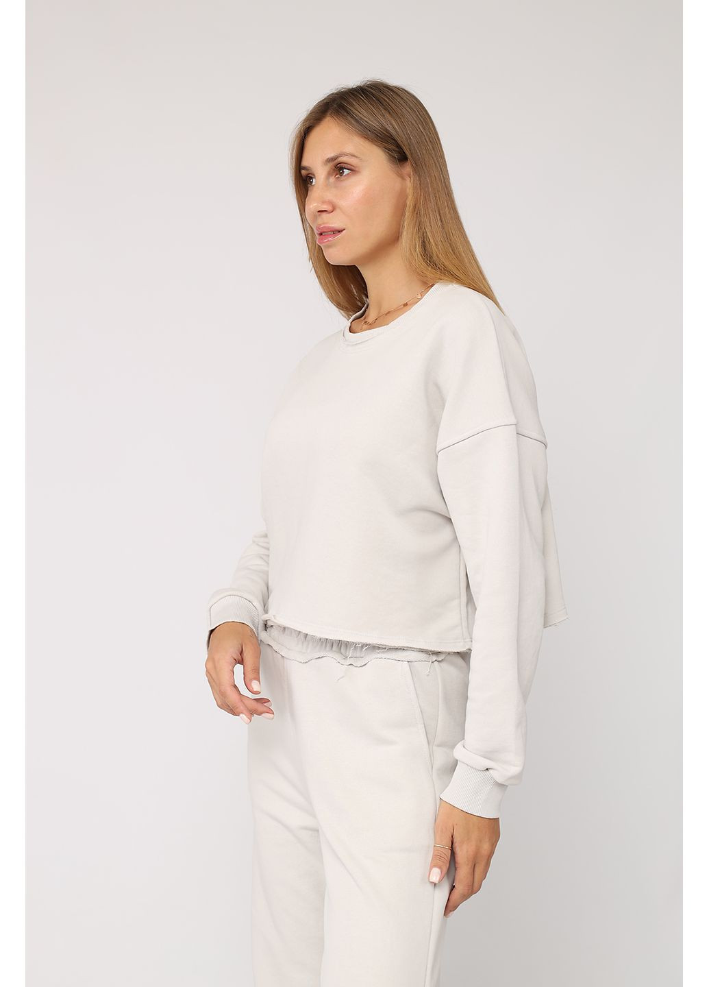 Светло-серый свитшот женский цвет светло-серый cb-00283743 Yuki (361305668)