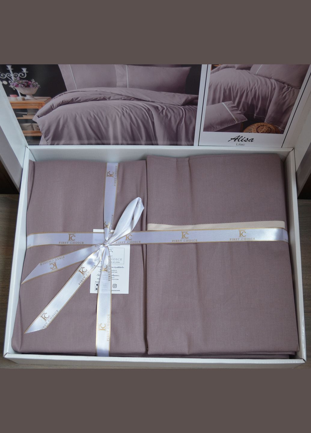 Постільна білизна Ranforce Deluxe 200 х 220 см Alisa Lilac First Choice (318380887)