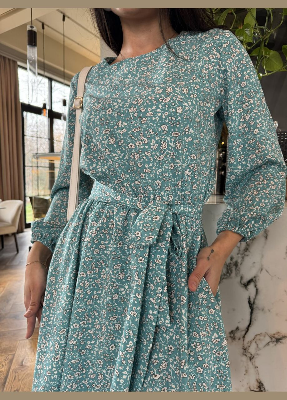 Мятное женское платье из софта цвет мятный р.42/44 453504 New Trend