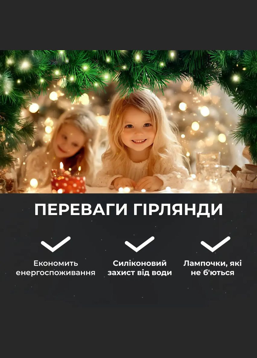 Гирлянда Роса нить 500 LED длина 50 м с пультом от сети, белый Lucky Day Shop (312551244)