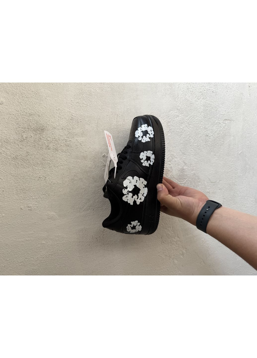 Черные демисезонные кроссовки мужские nike air force 1 low denim black найк аир форс 1 премиум No Brand