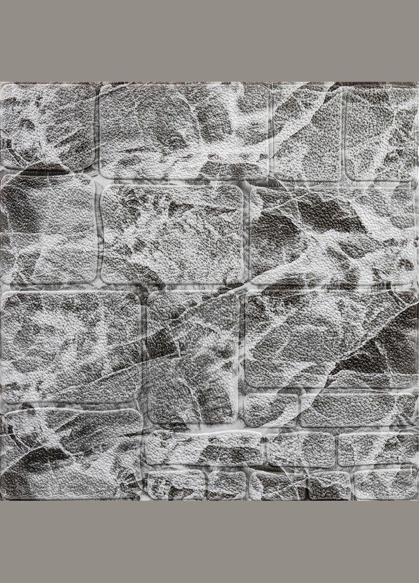 Самоклеющаяся декоративная 3D панель камень черно-белый мрамор 700х700х7мм (154) SW-00000219 Sticker Wall (329896185)