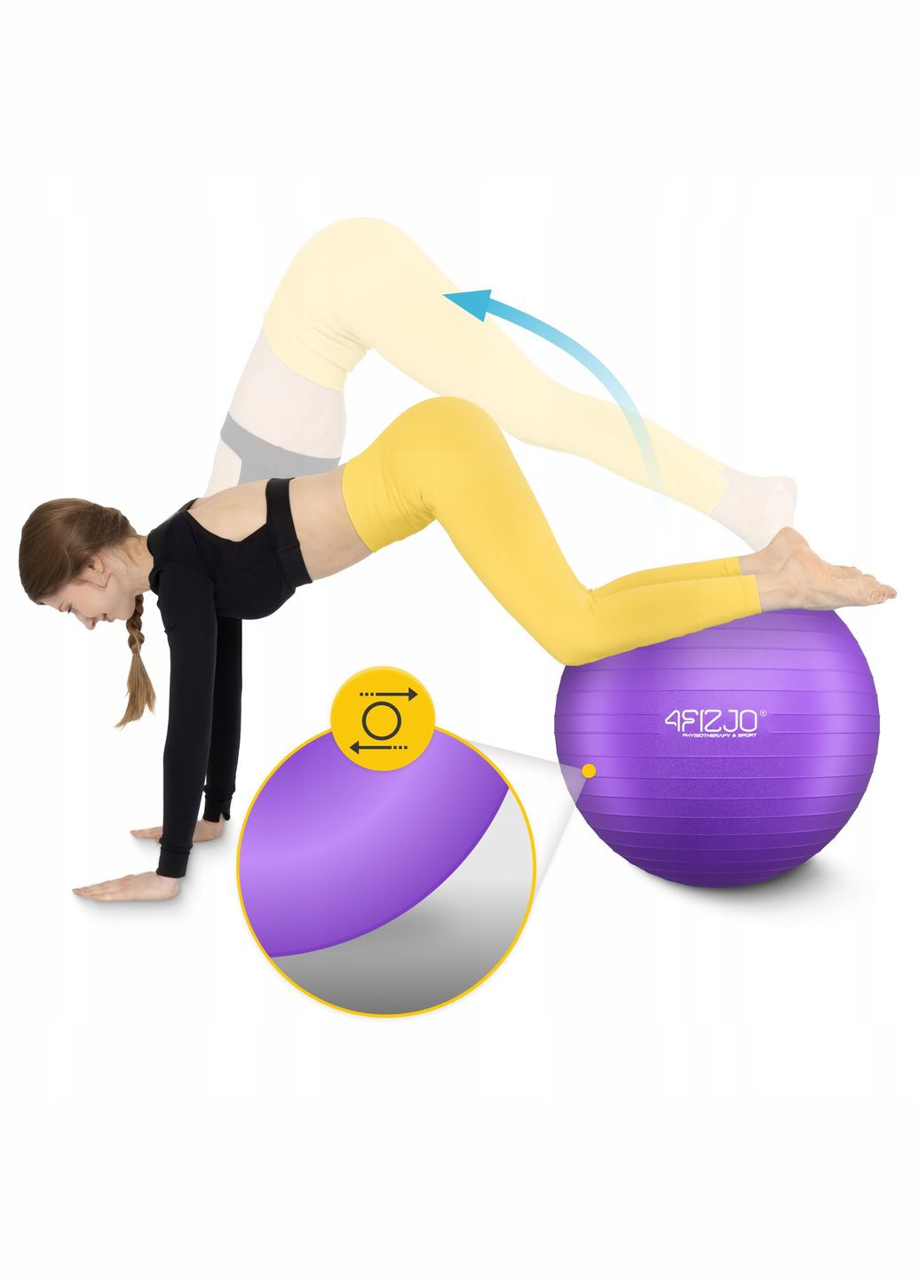 М'яч для фітнесу (фітбол) 85 см Anti-Burst P-5905973404846 Violet 4FIZJO (347317479)