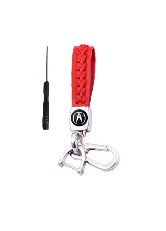 Брелок для ключей с логотипом фурнитура ХРОМ (ремешок+карабин+отвертка) Acura (369610976)