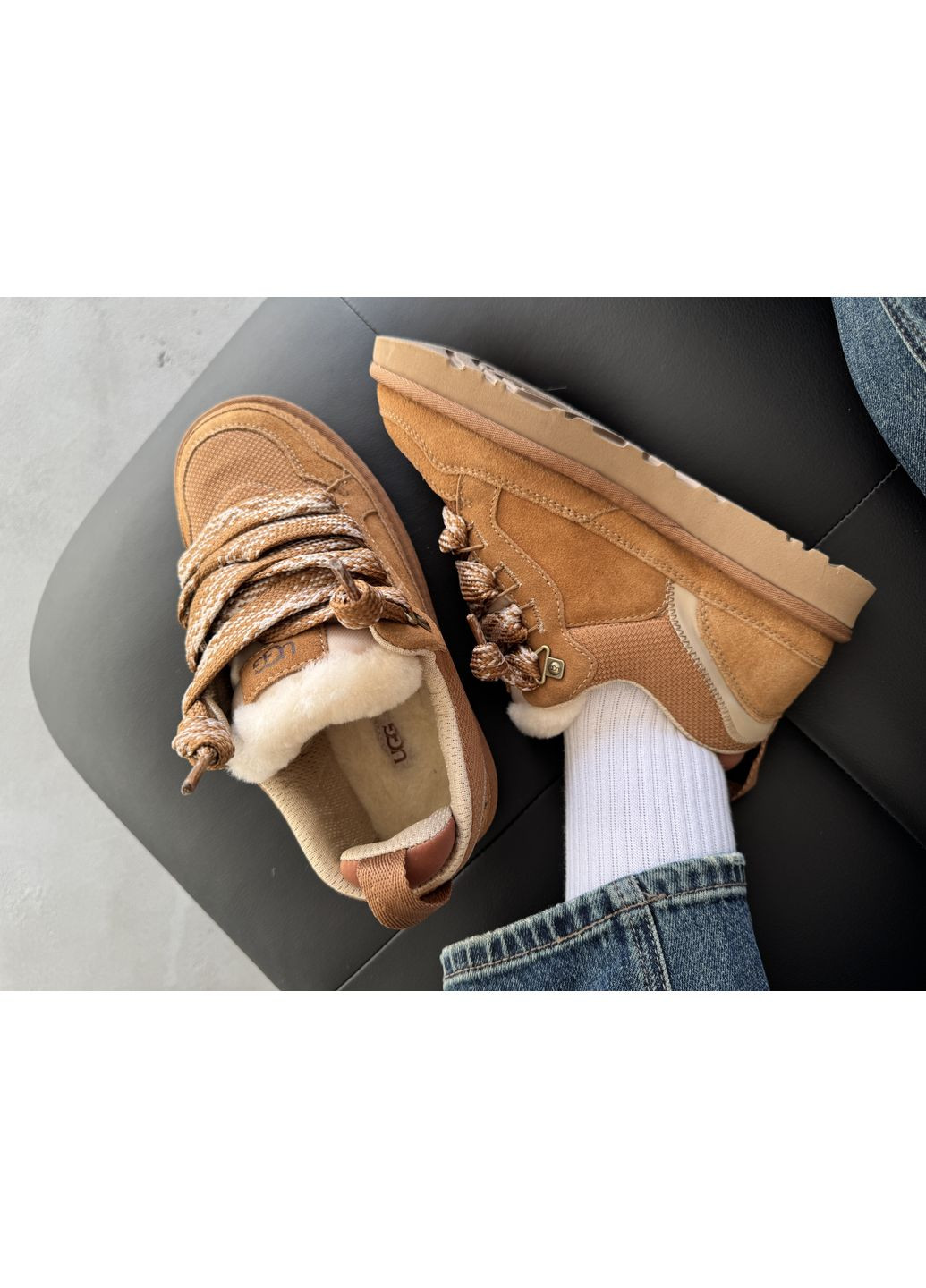 Кросівки жіночі та чоловічі UGG Lowmell Sneaker Chestnut | Угі Лоумелл коричневі демісезони (372463795)