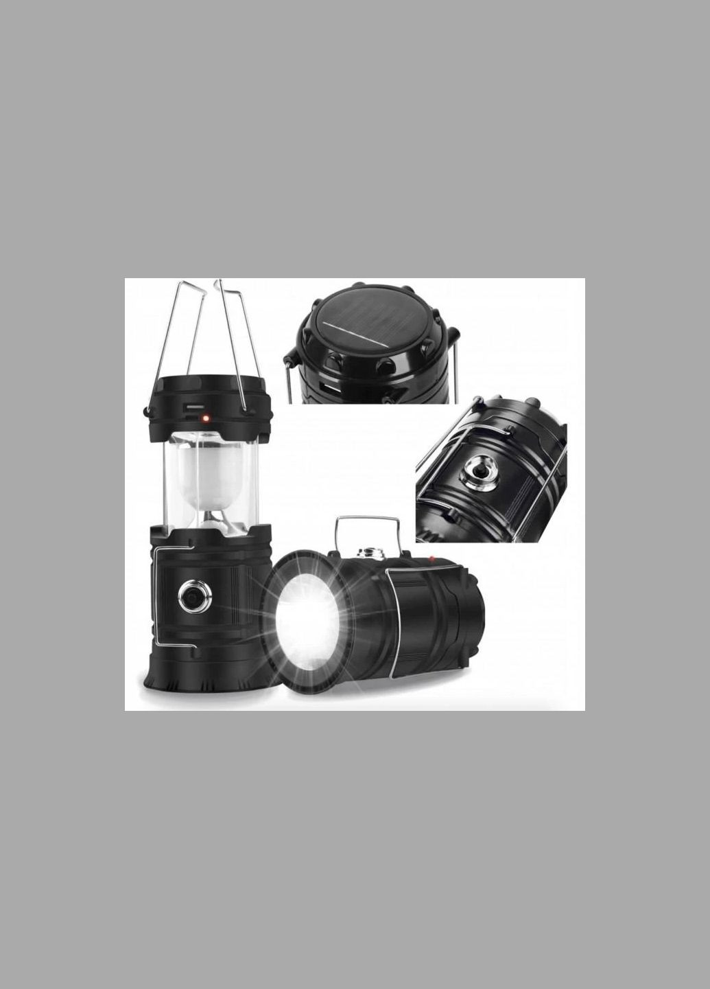 Кемпінгова LED-лампа X-BAIL BL-5800 з ліхтариком і сонячною панеллю No Brand (337350948)