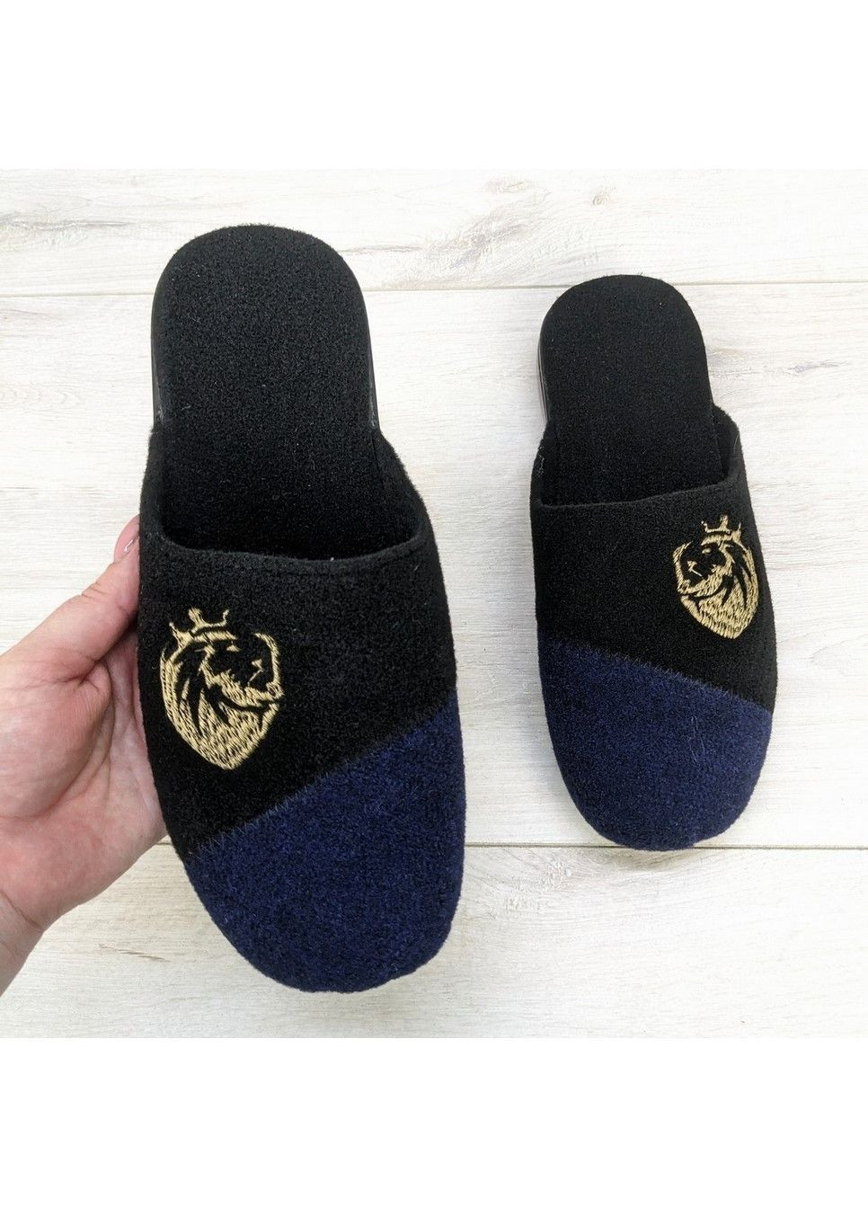 Черные тапочки мужские комнатные klerotex фетровые No Brand