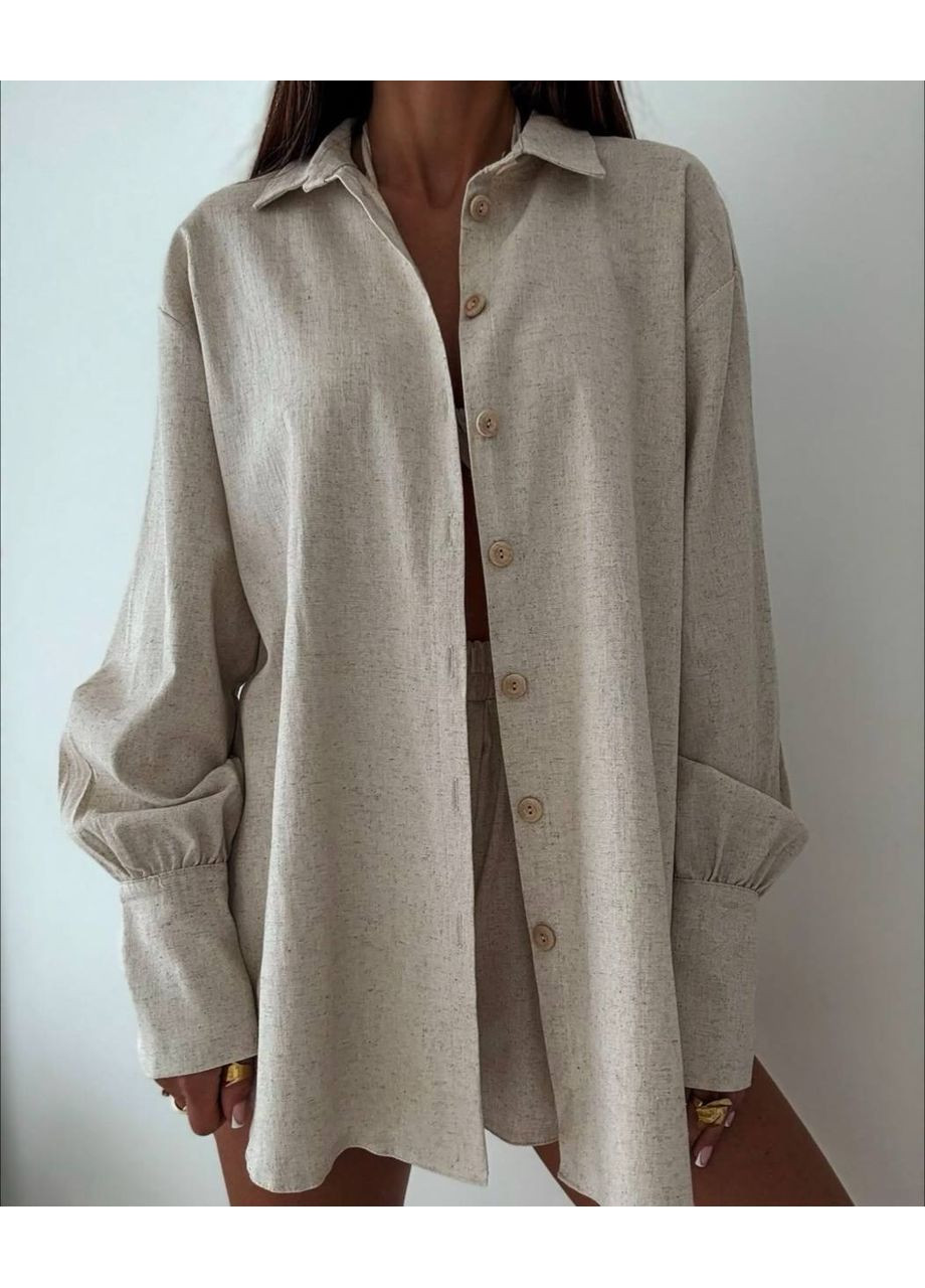 Твоя ідеальна ЧЕТВІРКА з льону (сорочка+шорти+топ+хустинка) Україна (352768447)