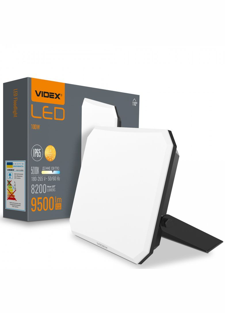 Светодиодный прожектор F3 100W 5000K 220V Black (VLEF3-1005B) Videx (282313006)