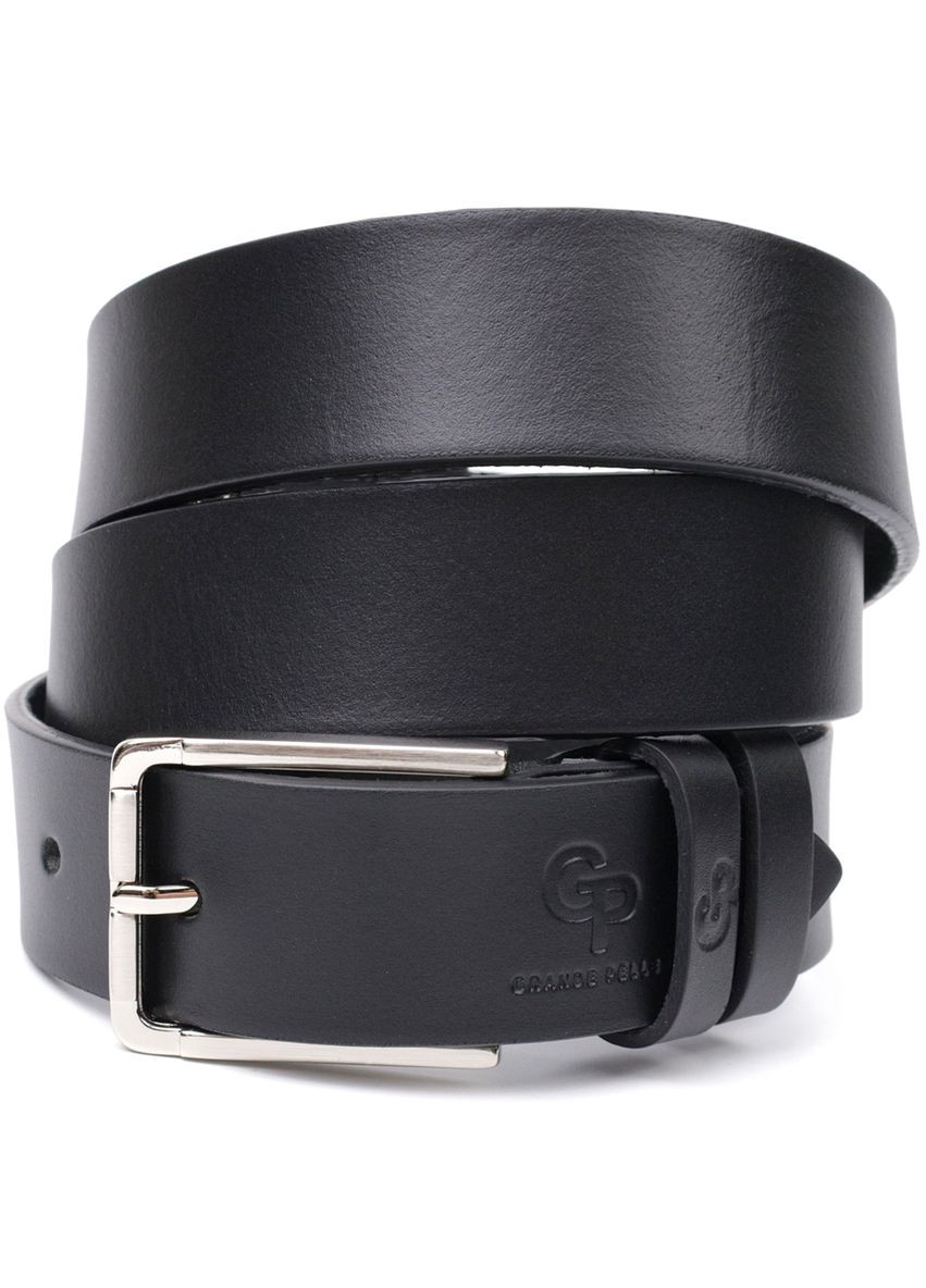 Чоловічий ремінь шкіряний брючний класичний 11676 Чорний Grande Pelle (303139194)