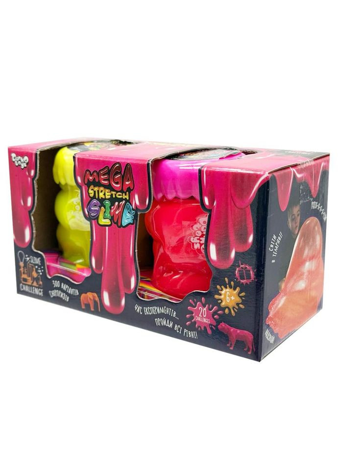 В'язка маса "Mega Stretch Slime" SLM-11-02U(Pink-Yellow) 2 банки No Brand (365638316)
