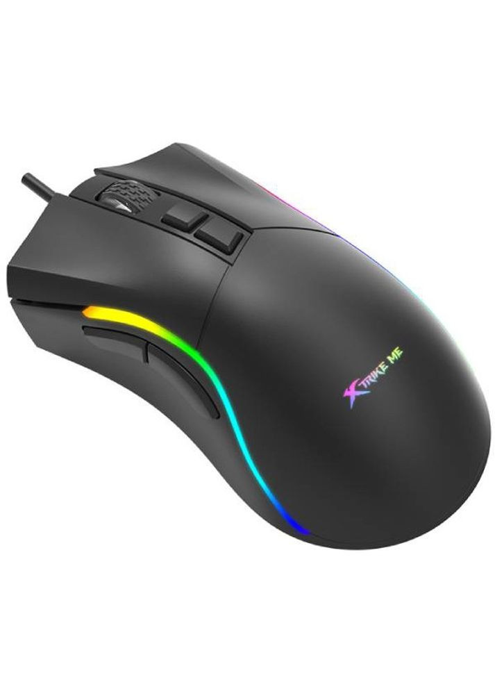 Ігрова комп'ютерна оптична провідна миша GM-226 з різнобарвним підсвічуванням Чорна XTRIKE ME (298423852)