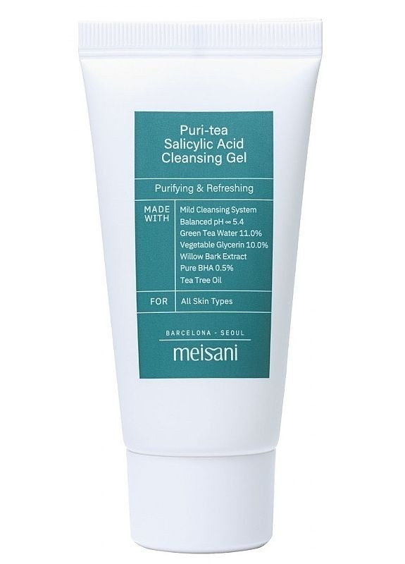 Очищувальний гель для обличчя (міні) Puri-Tea Salicylic Acid Cleansing Gel 30ml (2-1111805) Meisani (369796227)