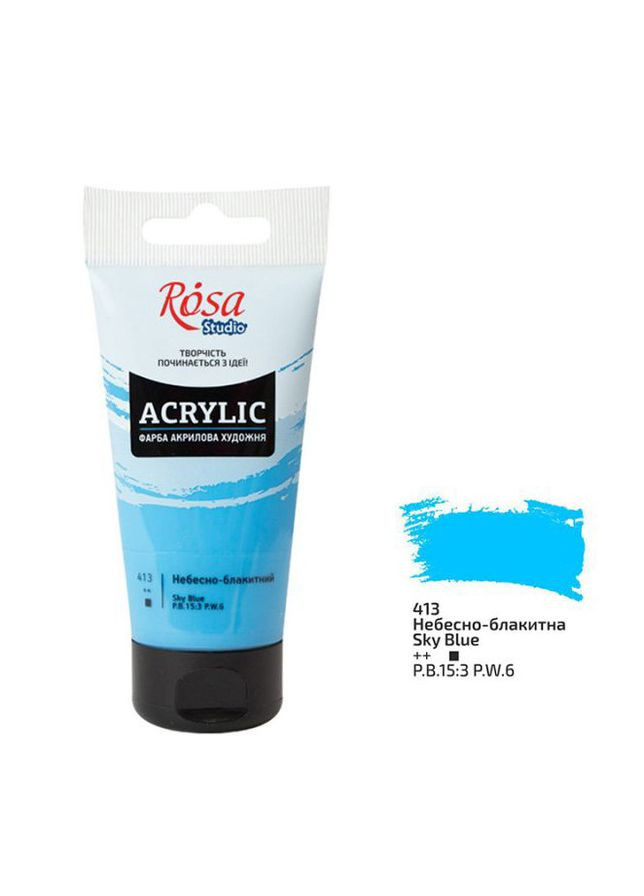 Фарба акрилова матова Studio Небесно блакитна 75 мл (32241413) Rosa (342752217)