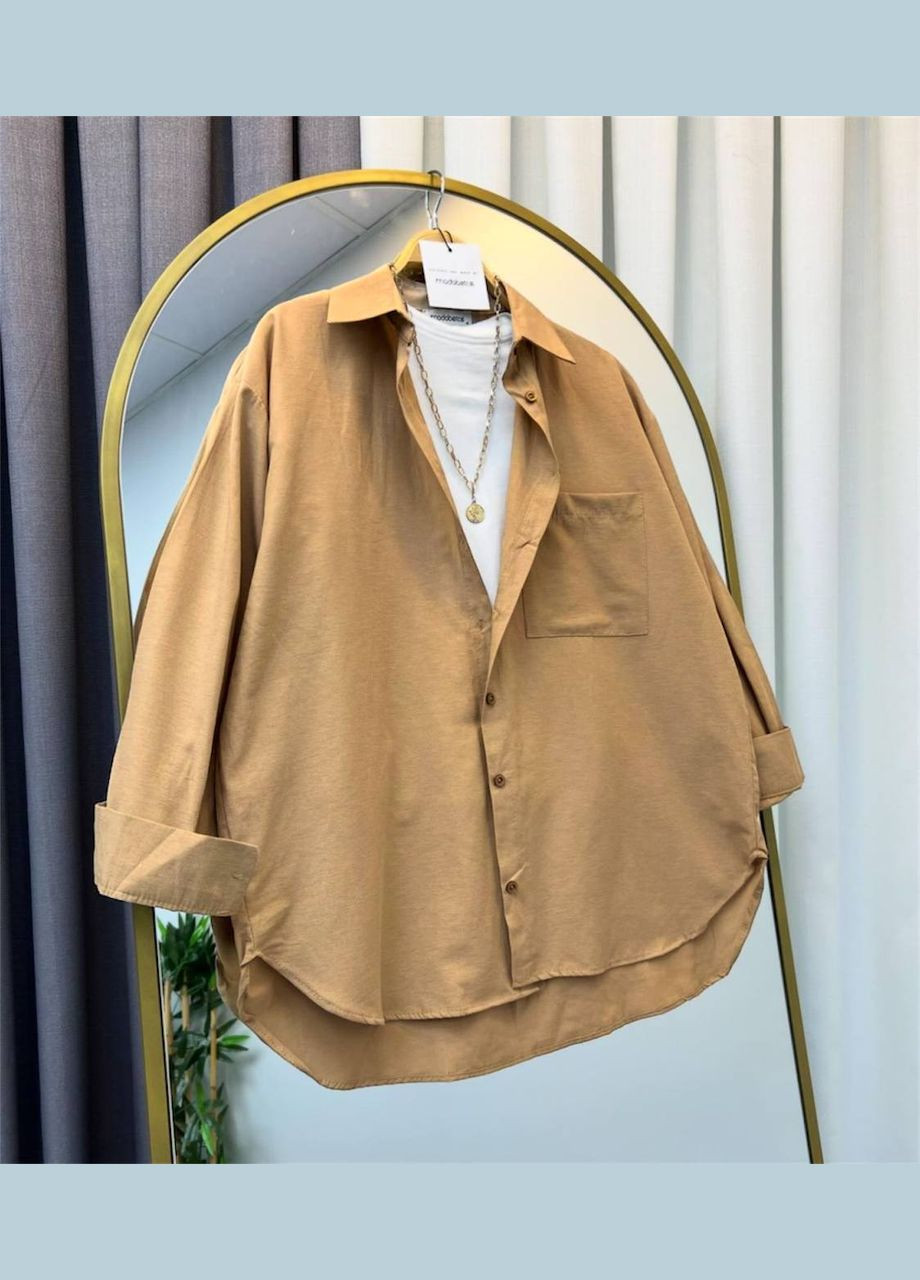 Коричневая повседневный рубашка однотонная Avanti