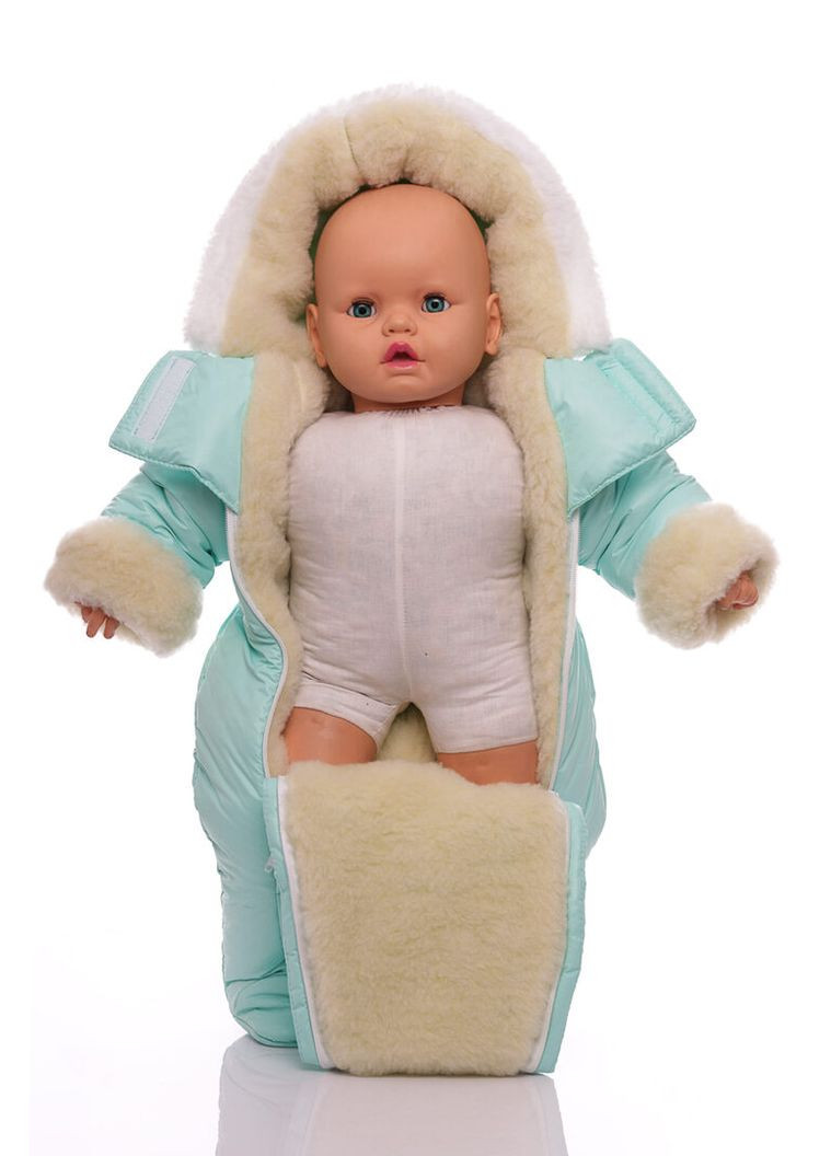 Человечек на меху без логотипа светло-бирюзовый 74 см (51183) BABYKROHA (315340817)