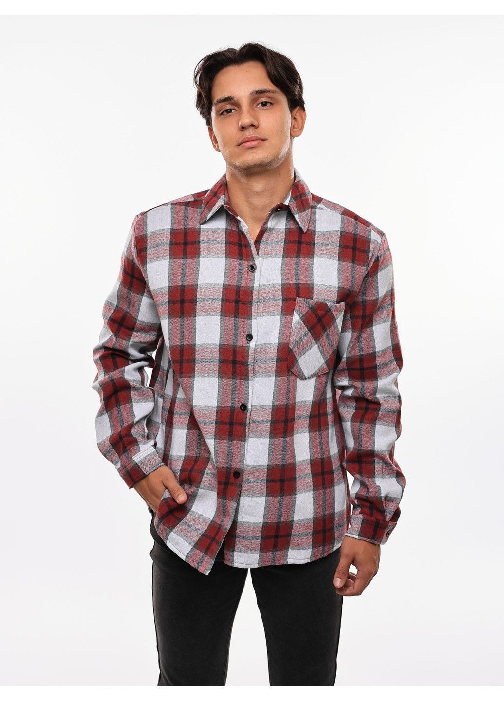 Бордовая рубашка No Brand