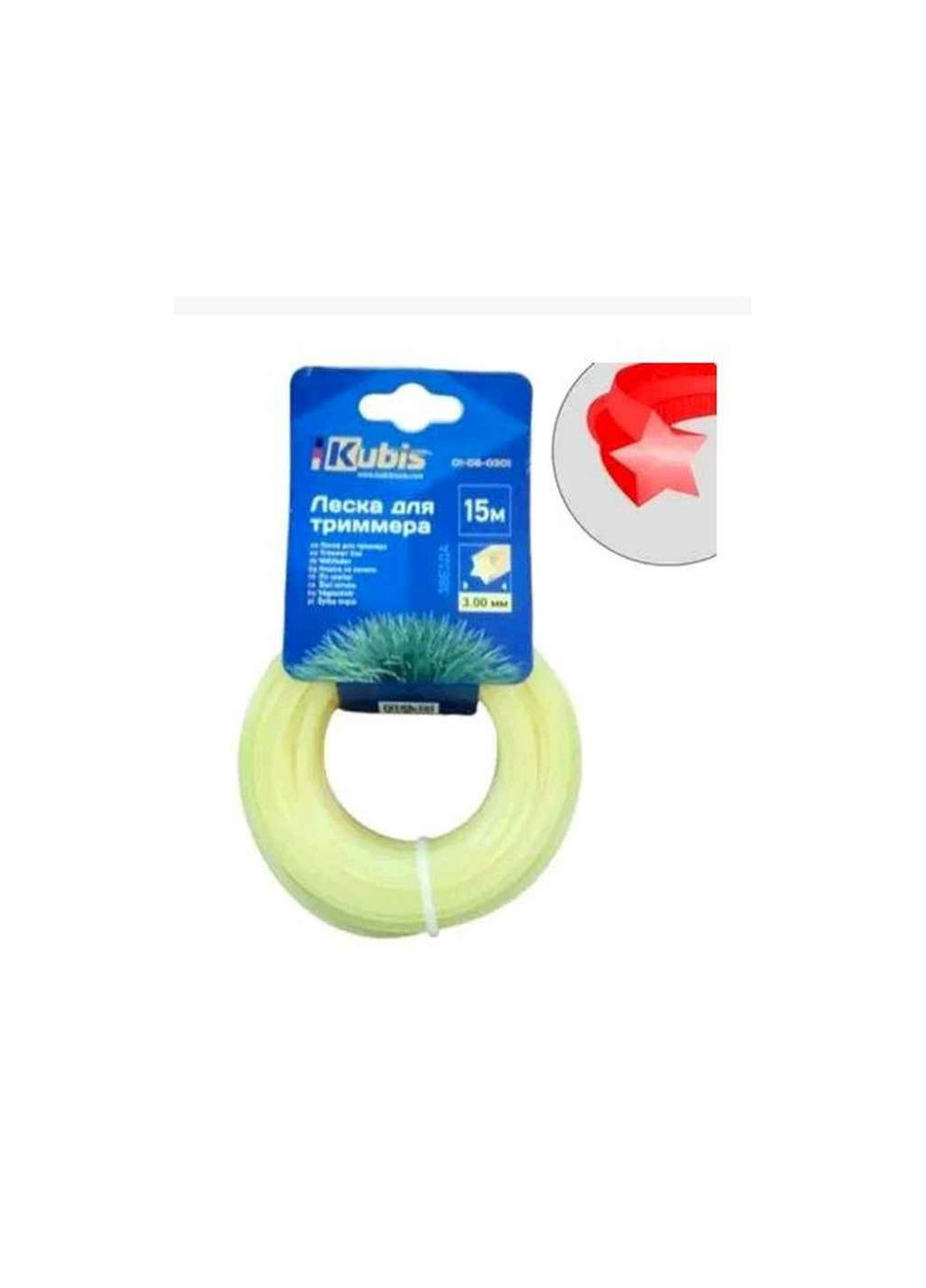 Ліска для підстригання трави зірка L=15м d-2мм Kubis (357223728)