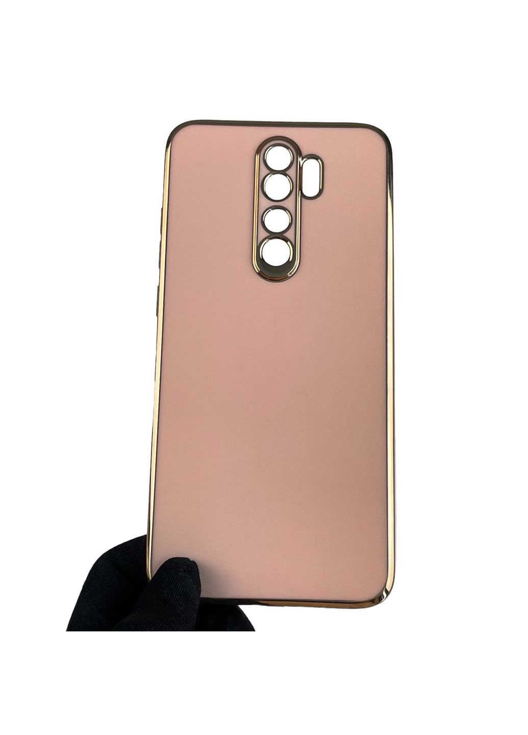 Чохол для Redmi Note 8 Pro глянсовий із золотою окантовкою із захистом камери на сяомі редмі нот 8 про рожевий Xiaomi (366019396)
