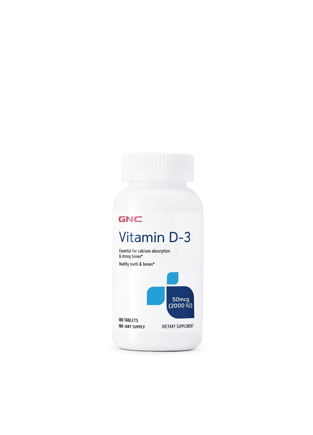 Витамины и минералы Vitamin D3 2000 IU, 180 таблеток GNC (293481880)