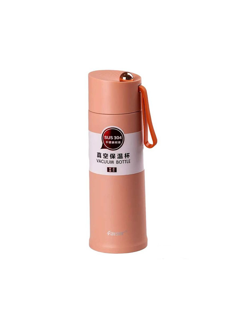 Термос Raiser 450 мл з гвинтовою кришкою і ремінцем, Happy Life (328603489)