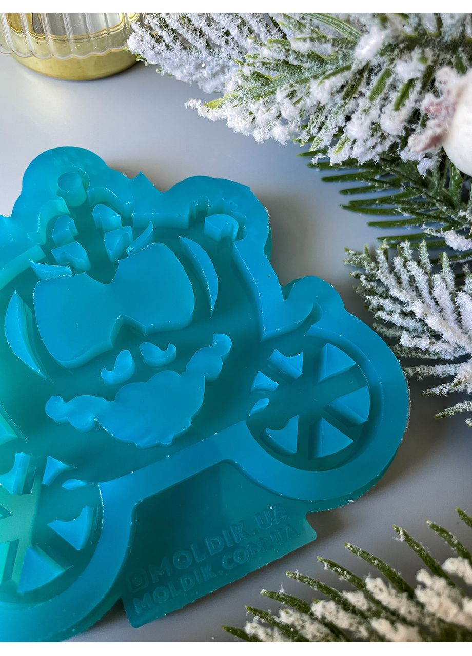 Молд Карета 1 для новорічних іграшок на ялинку силіконова форма для епоксидної смоли No Brand (370566486)