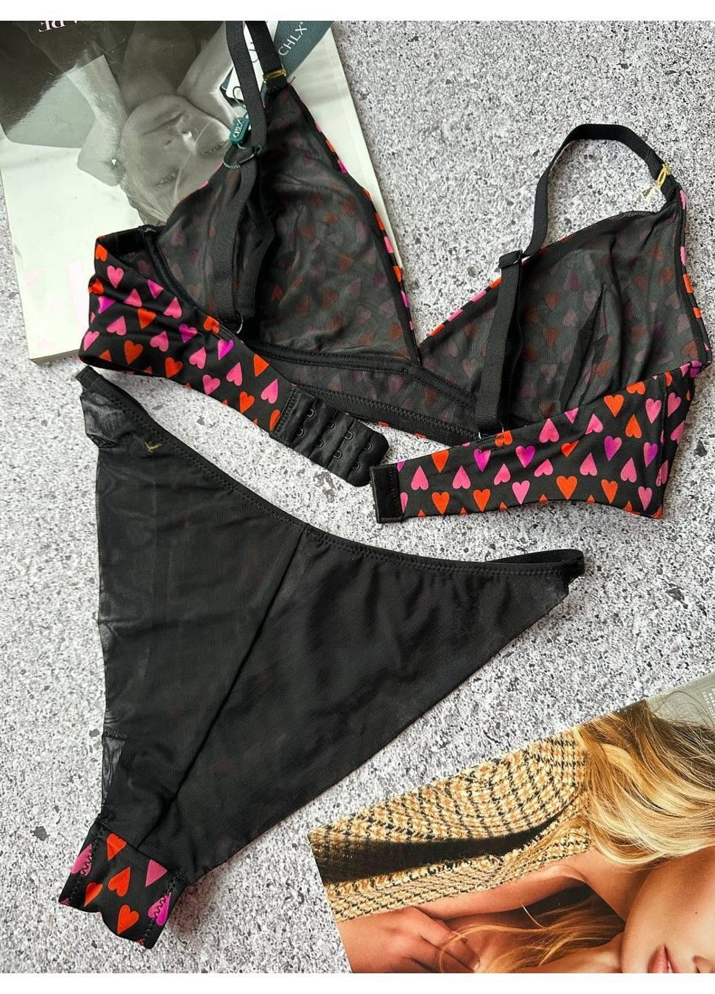 Чорний комплект жіночої білизни без кісточок чорний CHLX