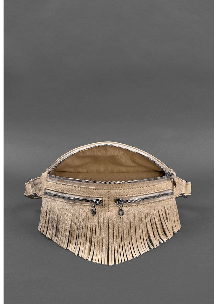 Шкіряна жіноча сумка на пояс Spirit світло-бежева BlankNote поясна сумка (348359392)