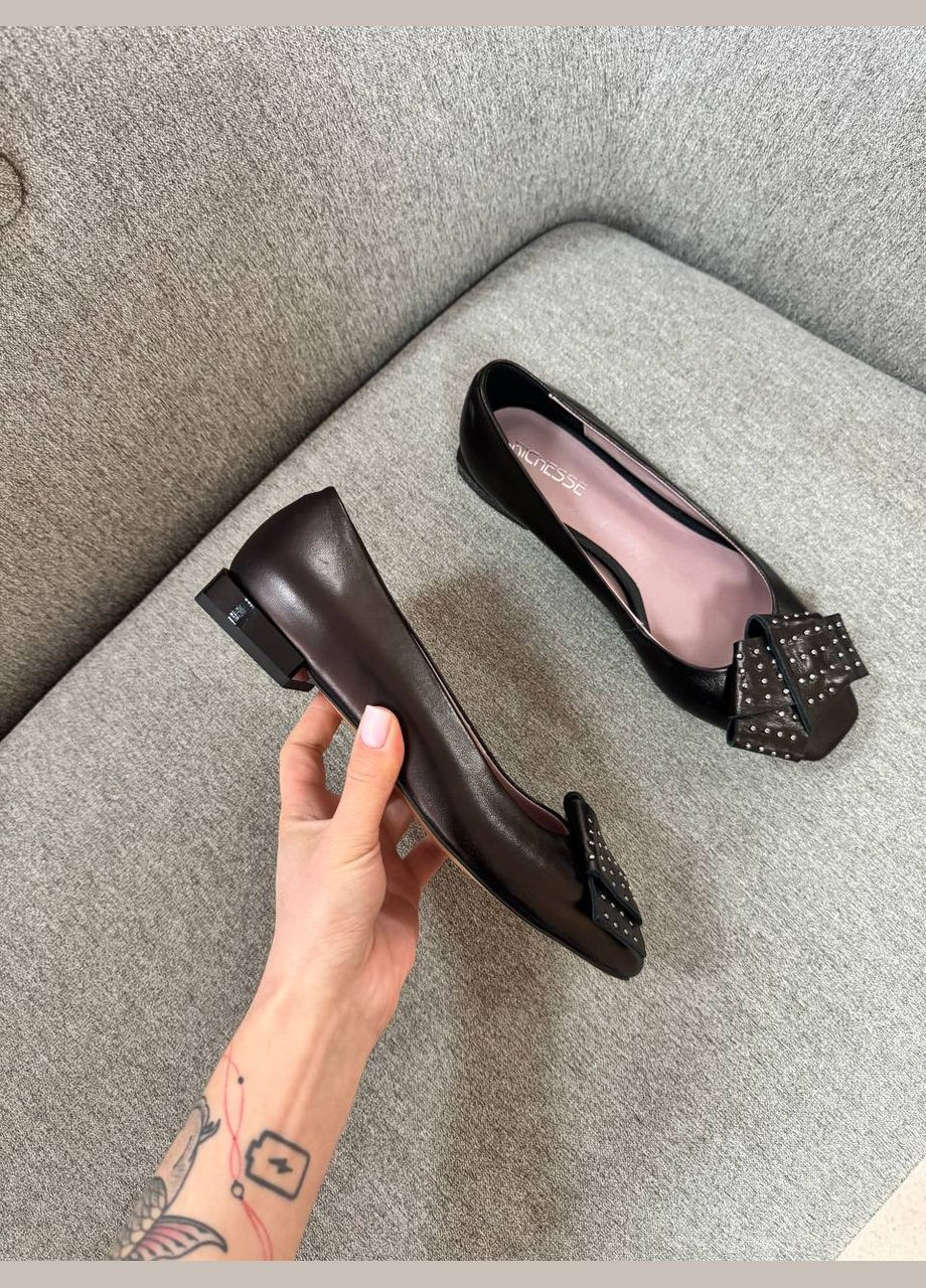 Жіночі балетки Richesse | чорні натуральна шкіра (337503867)