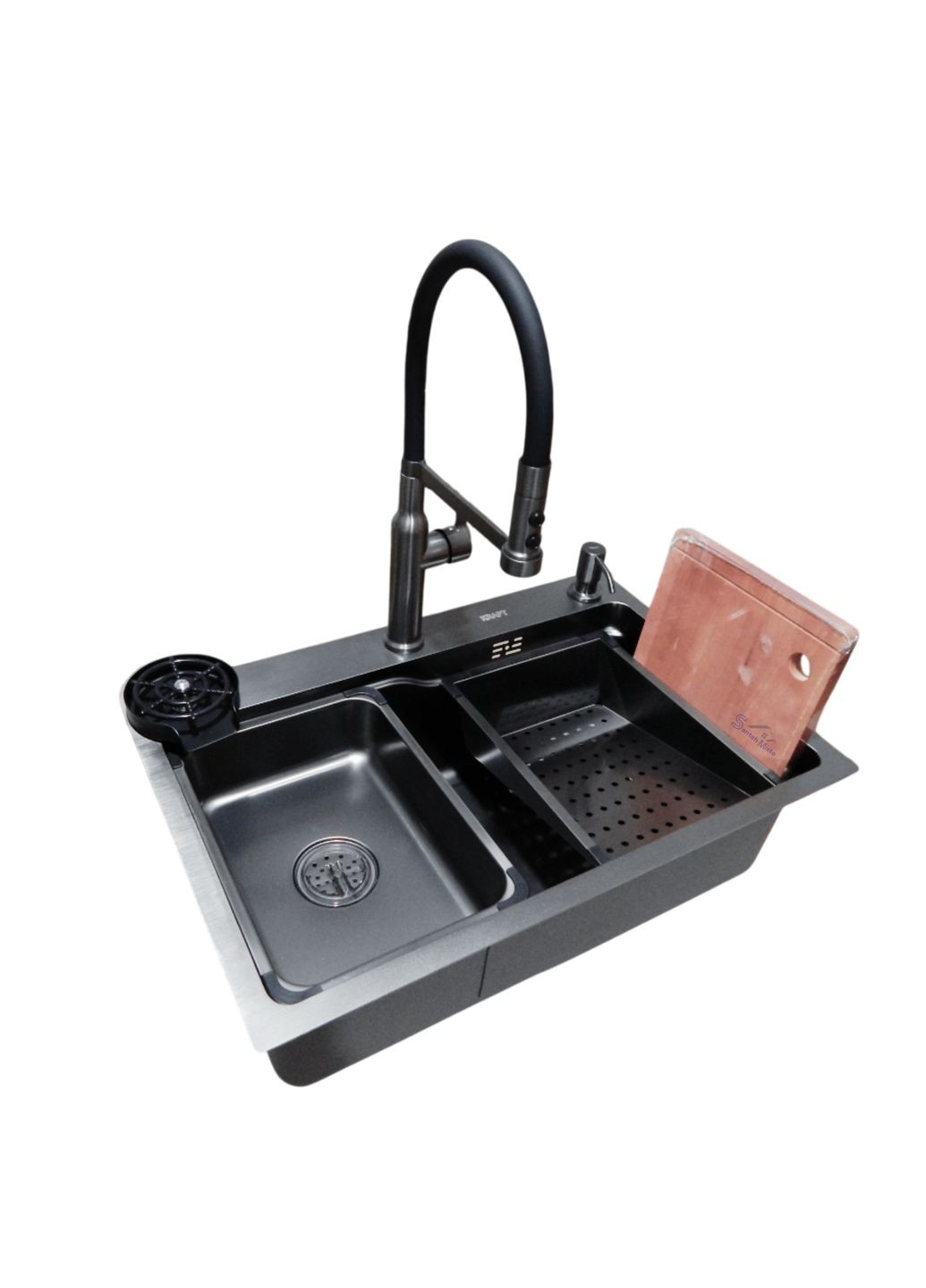 Комплект кухонної мийки HM 6845 NANO BLACK (3.0/1.0 мм) Kraft (363262023)