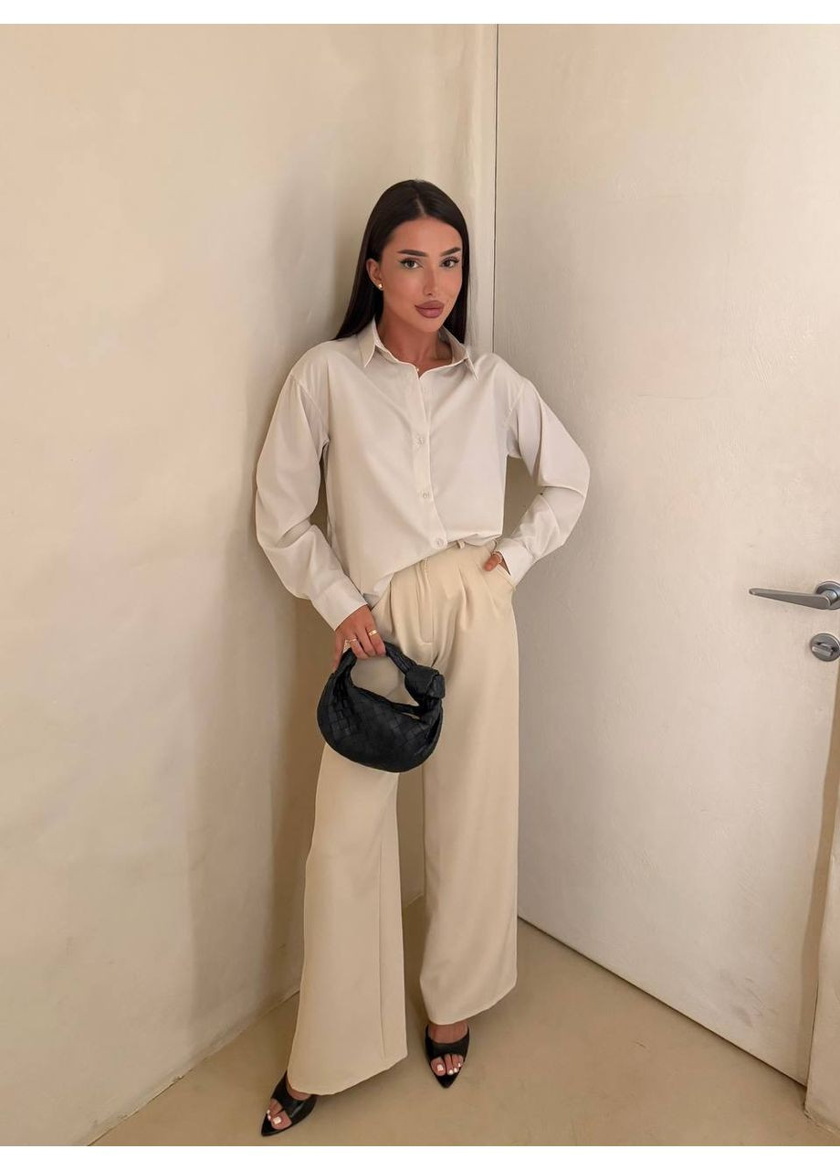 Женский костюм двойка: классическая рубашка и брюки палаццо MonCher (361676574)