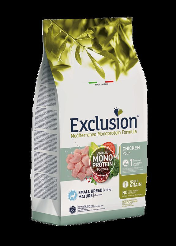 Noble Grain Mature 8+ Chiсken Small Breed - Монопротеиновый корм с курицей для пожилых собак мелких пород 2 кг (8011259003034) Exclusion (338378123)