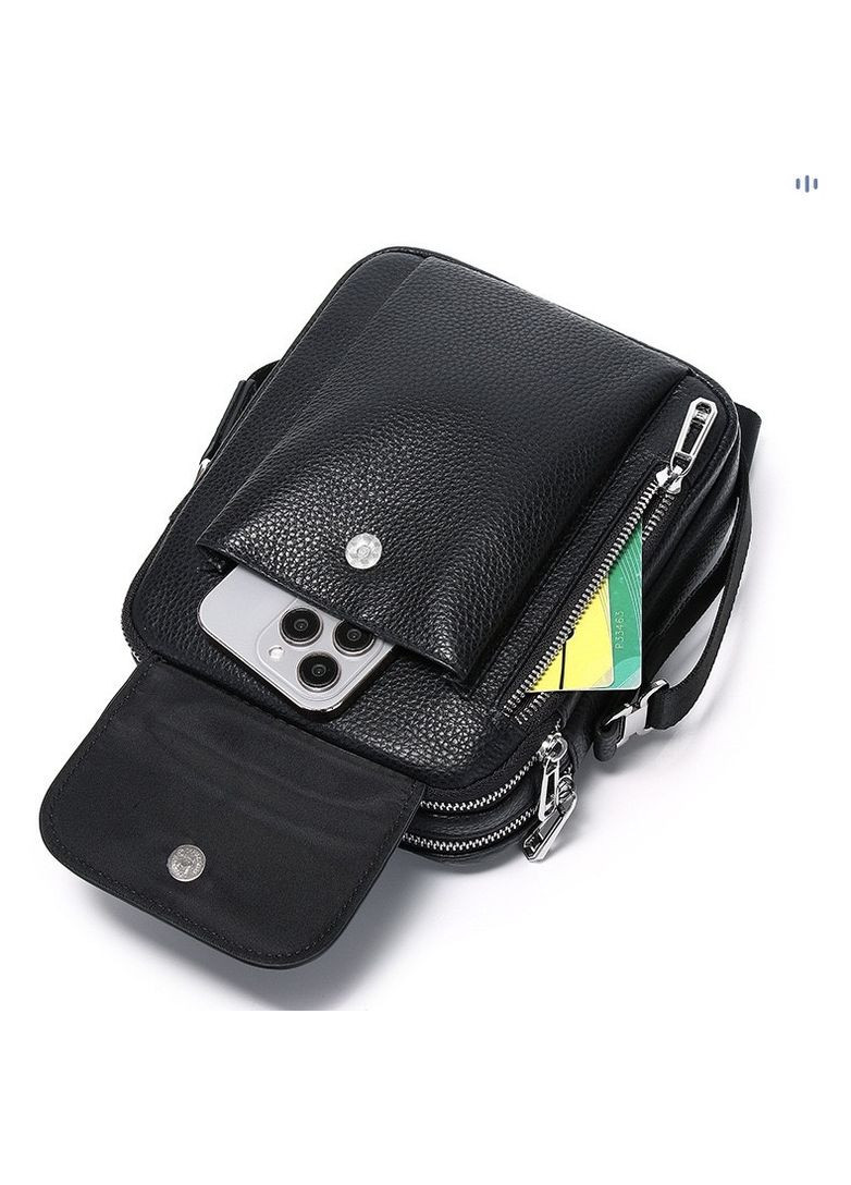 Чоловіча шкіряна сумка-барсетка 19х24х7.5, сумочка планшет через плече чорна BX-09164 Bexhill (370159537)