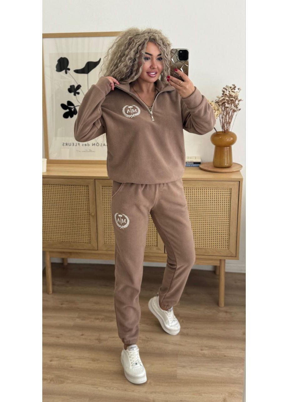 Костюм 181 Полар Фліс теплий,штани та кофта з логотипом Україна (369573660)