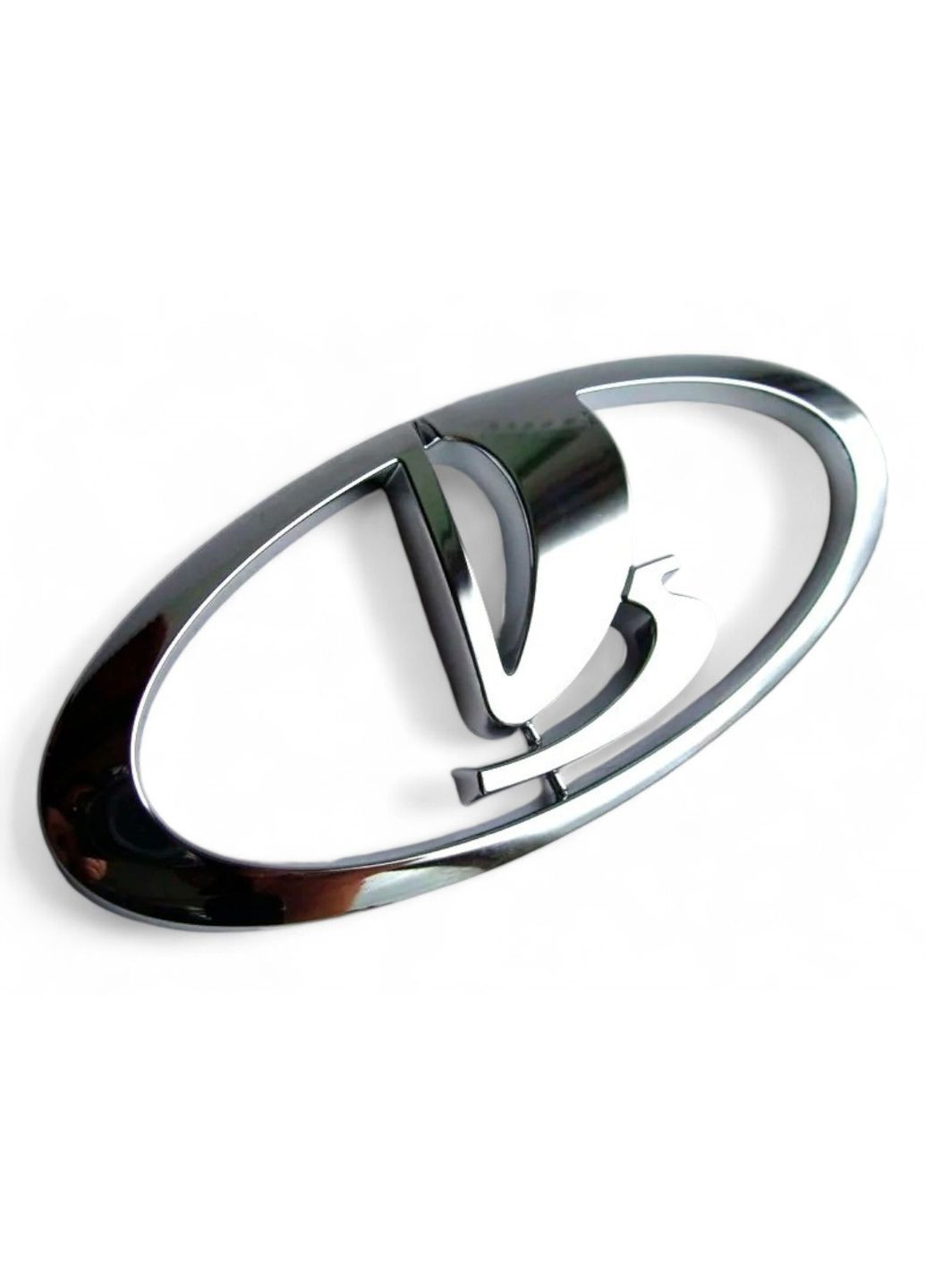 Эмблема решетки ВАЗ 2110 - 2112, 2113 - 2115 хром 95х40 мм (2 направляющие, без скотча) 2110-8212064 LADA (369611055)