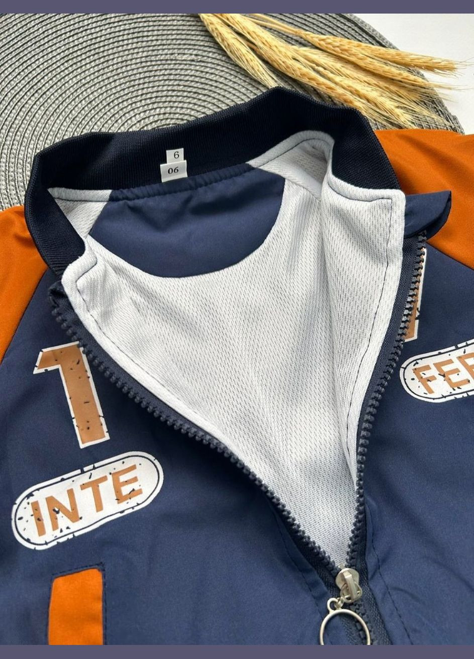 Комбінована демісезонна вітрівка для хлопчика темно-синя1997 10348 No Brand