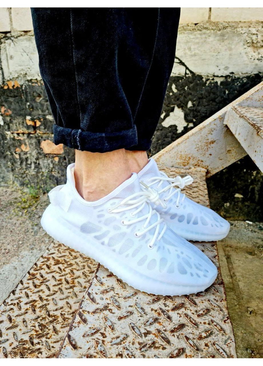 КРОСІВКИ ЖІНОЧІ ADIDAS YEEZY BOOST 350 MONO WHITE V2 АДІДАС ІЗІ БУСТ No Brand білі демісезони (368869351)
