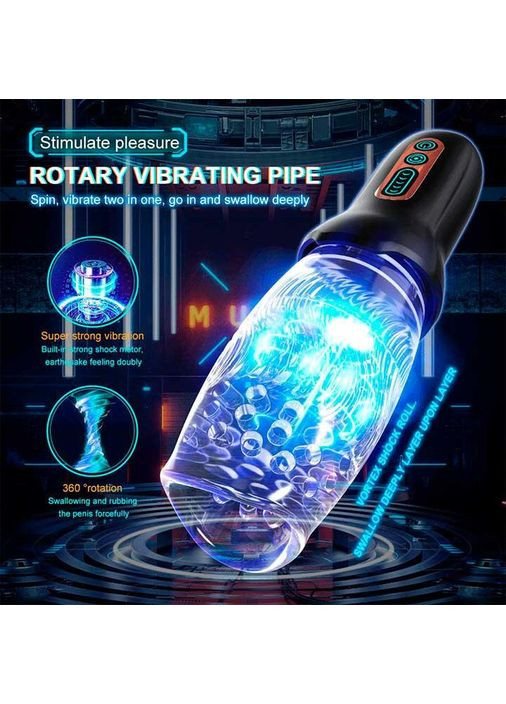 Автоматичний мастурбатор із ротацією Warrior 360 із 10 режимів вібрації і 5 режимів ротації China (360604436)