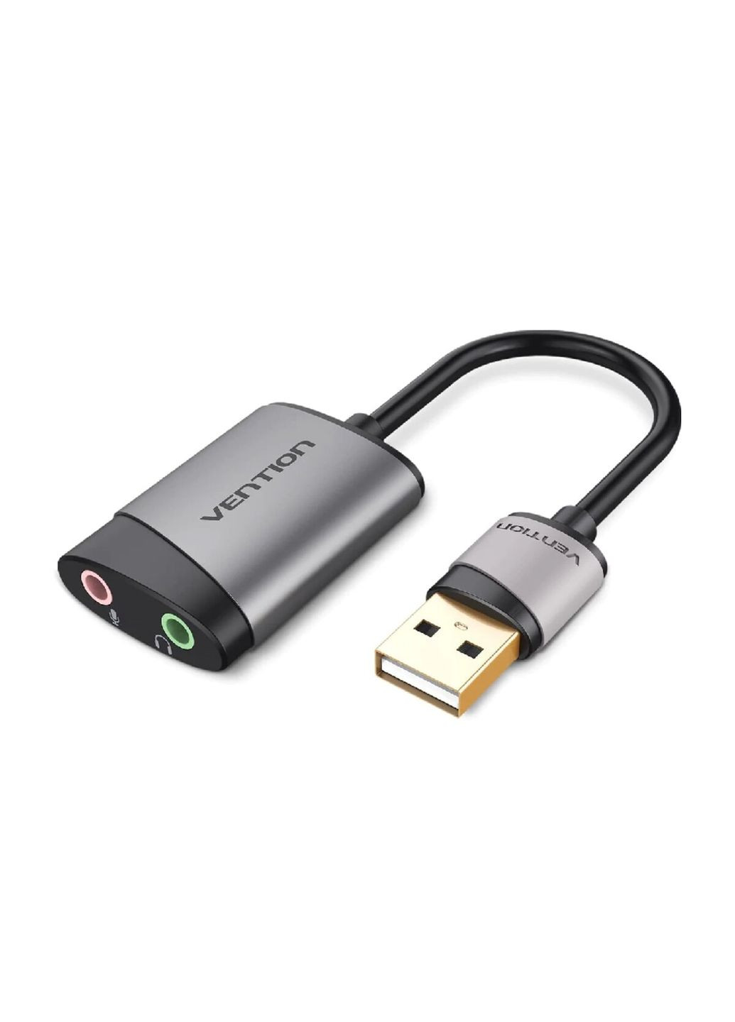 Адаптер USB External Sound Card 0.15M Gray Metal Type (CDKHB) Vention (300686198)