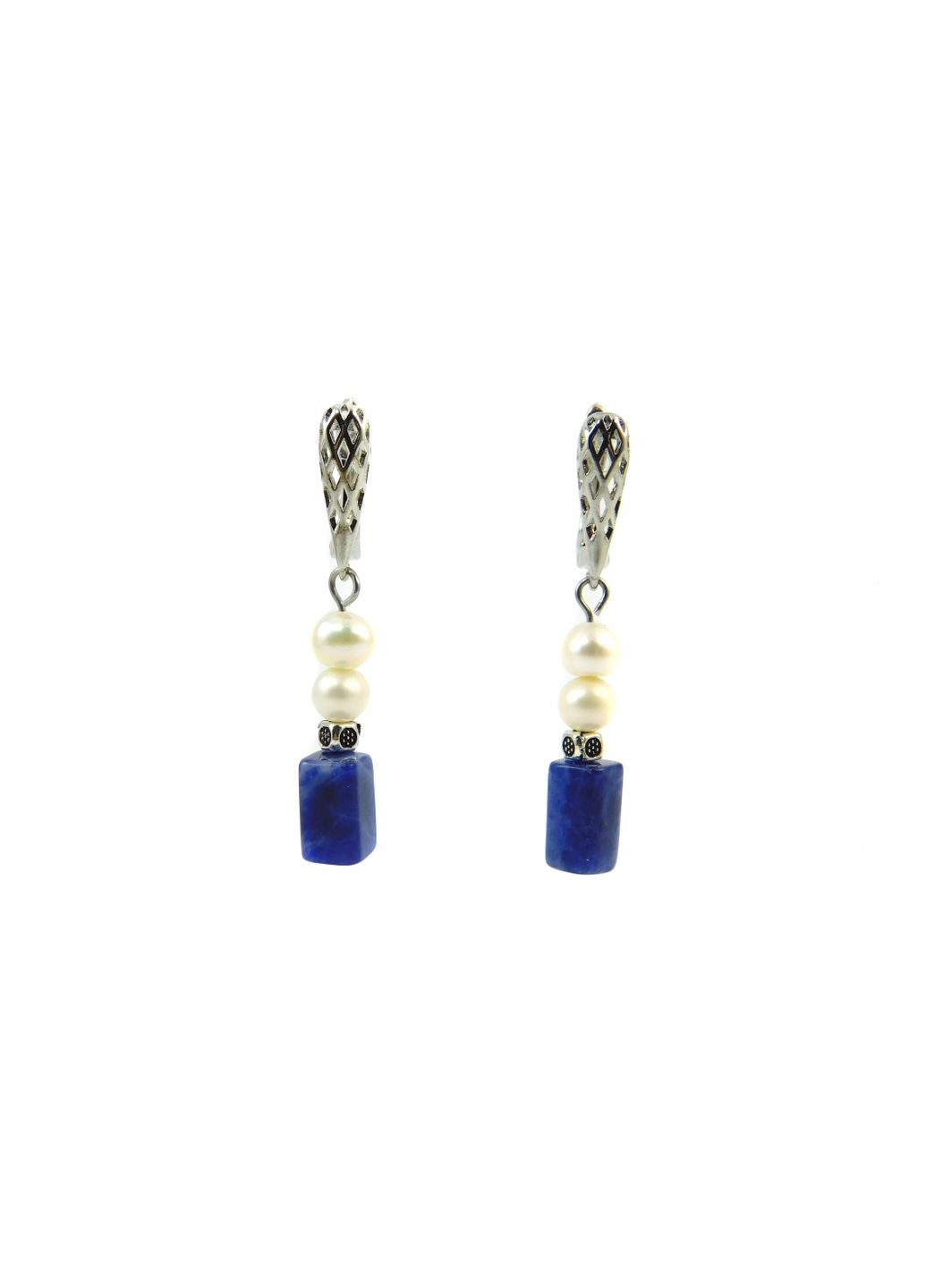 Сережки "Фріда" Перли, Содаліт бочка Fursa fashion (315591340)