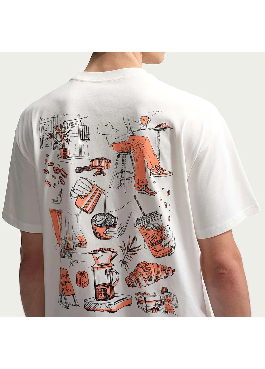 Біла футболка sportswear café swoosh t-shirt white ii3691-133 Nike