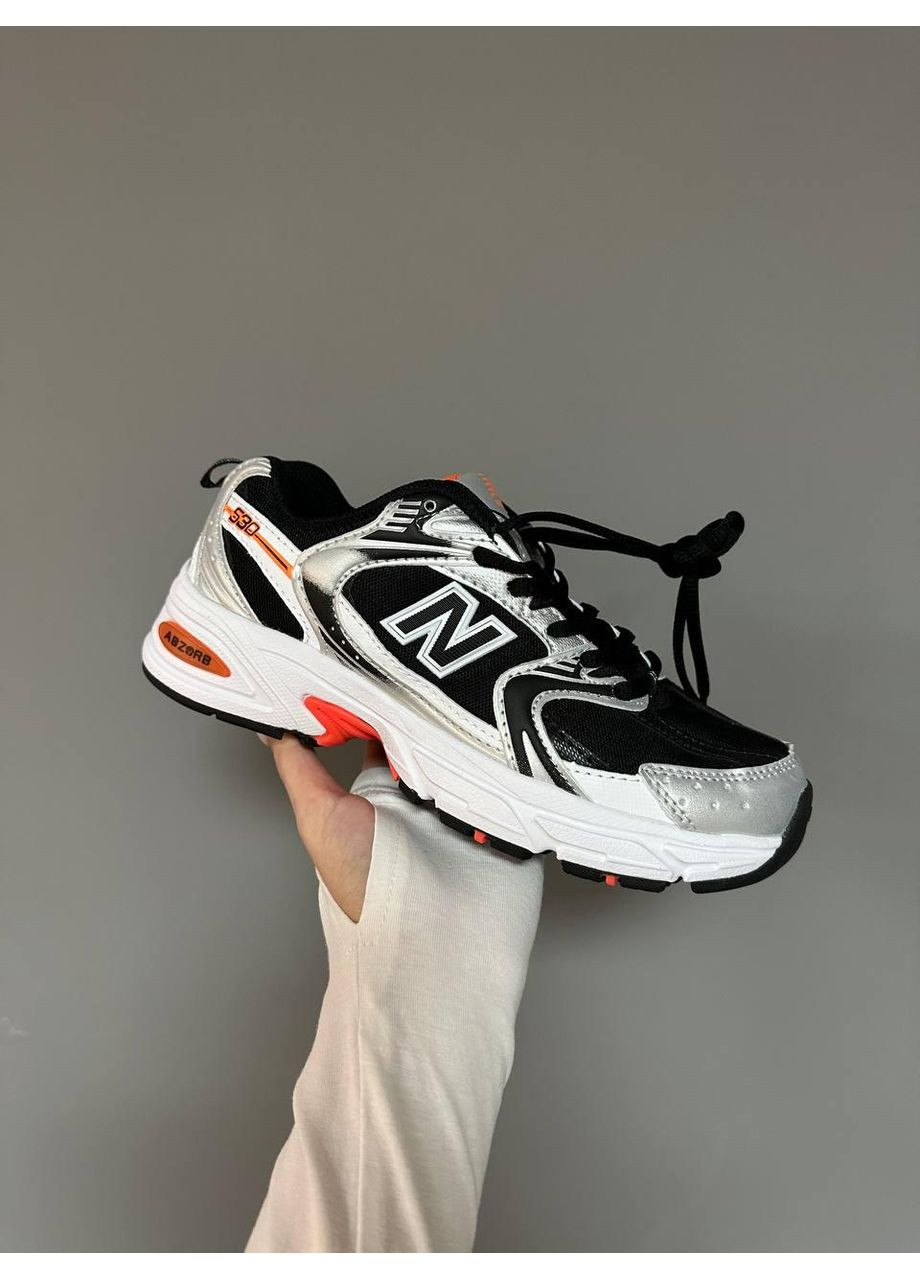 КРОССОВКИ ЖЕНСКИЕ NEW BALANCE 530 BLACK SILVER ORANGE НЬЮ БЕЛАНС 530 No Brand чёрные демисезоны (367173075)