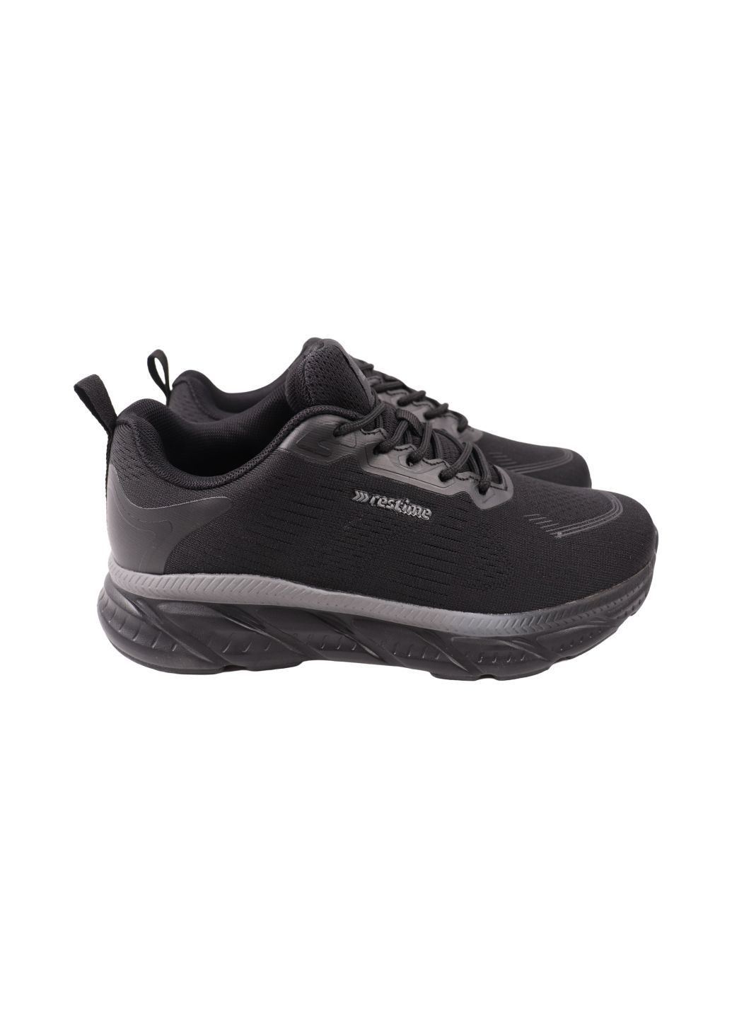 Черные кроссовки мужские черные текстиль Restime 311-25DK