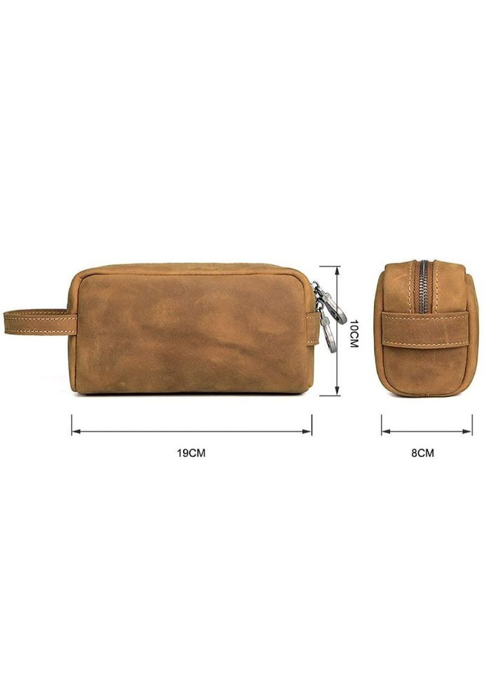 Шкіряний несесер, косметичка, органайзер коричневий C013B John McDee (313438448)